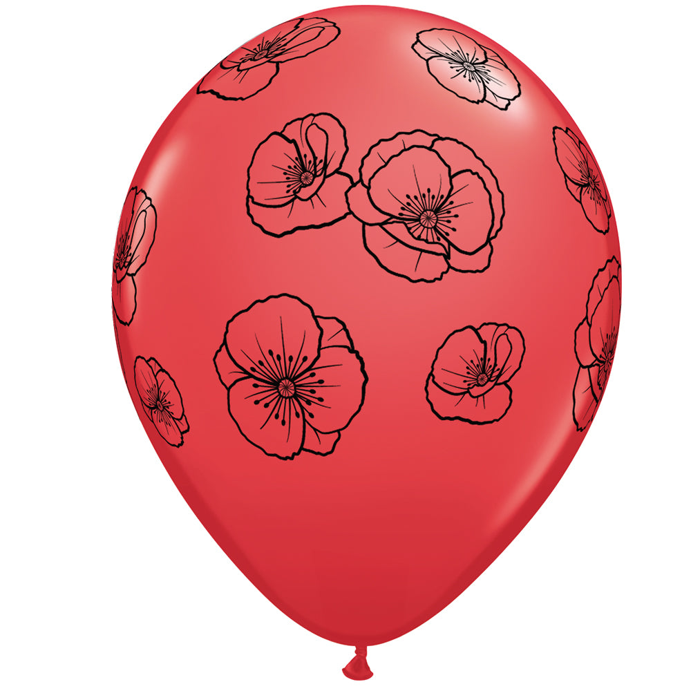Poppies Latex Balloons - 11" - Pack of 10
