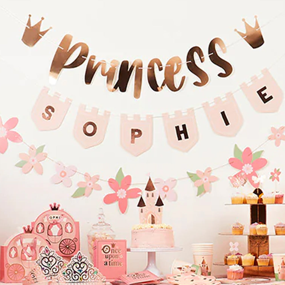Princess Banner with Personalised Flags - 2m