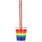 Rainbow Pride Shot Glass On Bead Chain Necklace - 82cm - Each