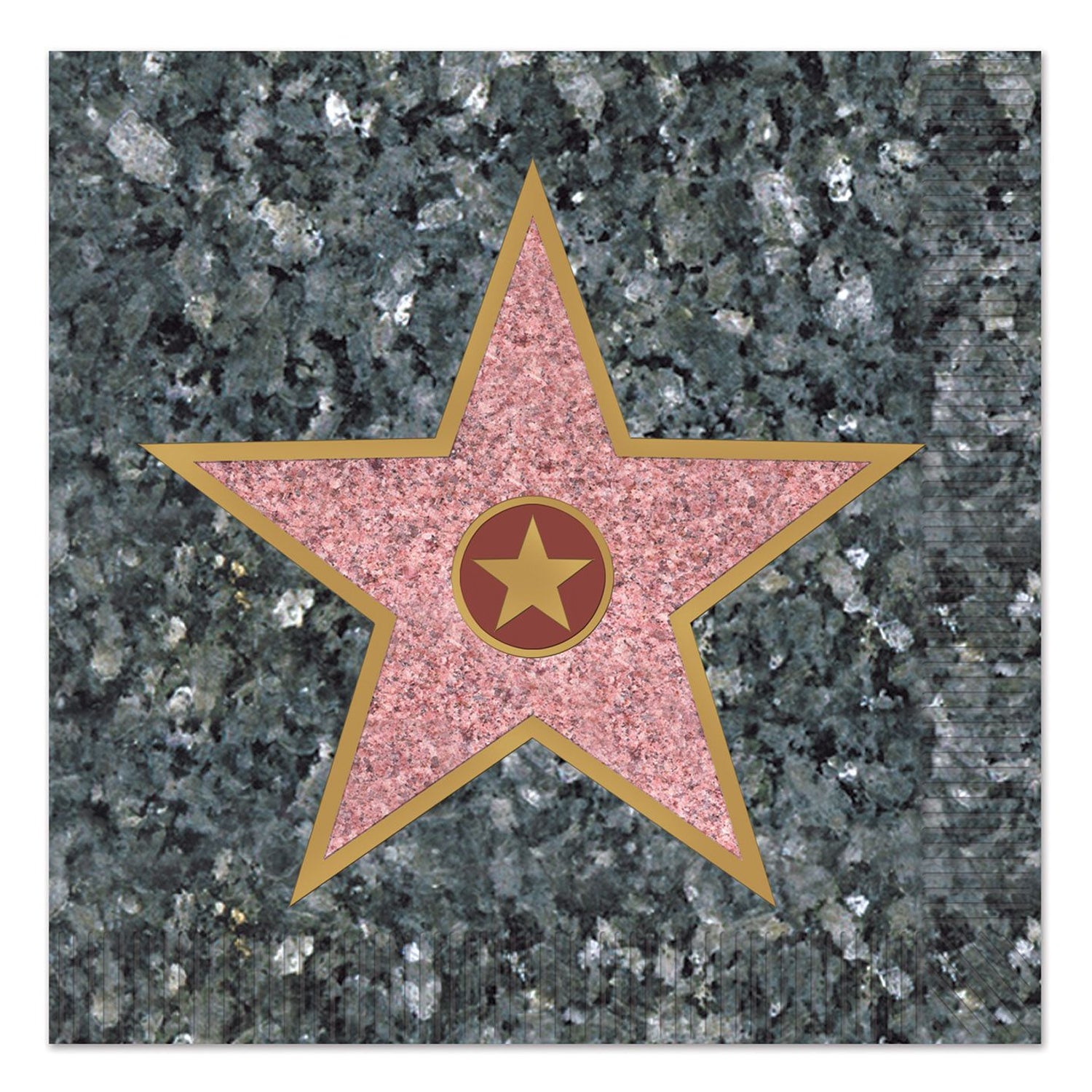 Red Carpet Hollywood Star Walk of Fame Small Paper Napkins - 25cm - Pack of 16