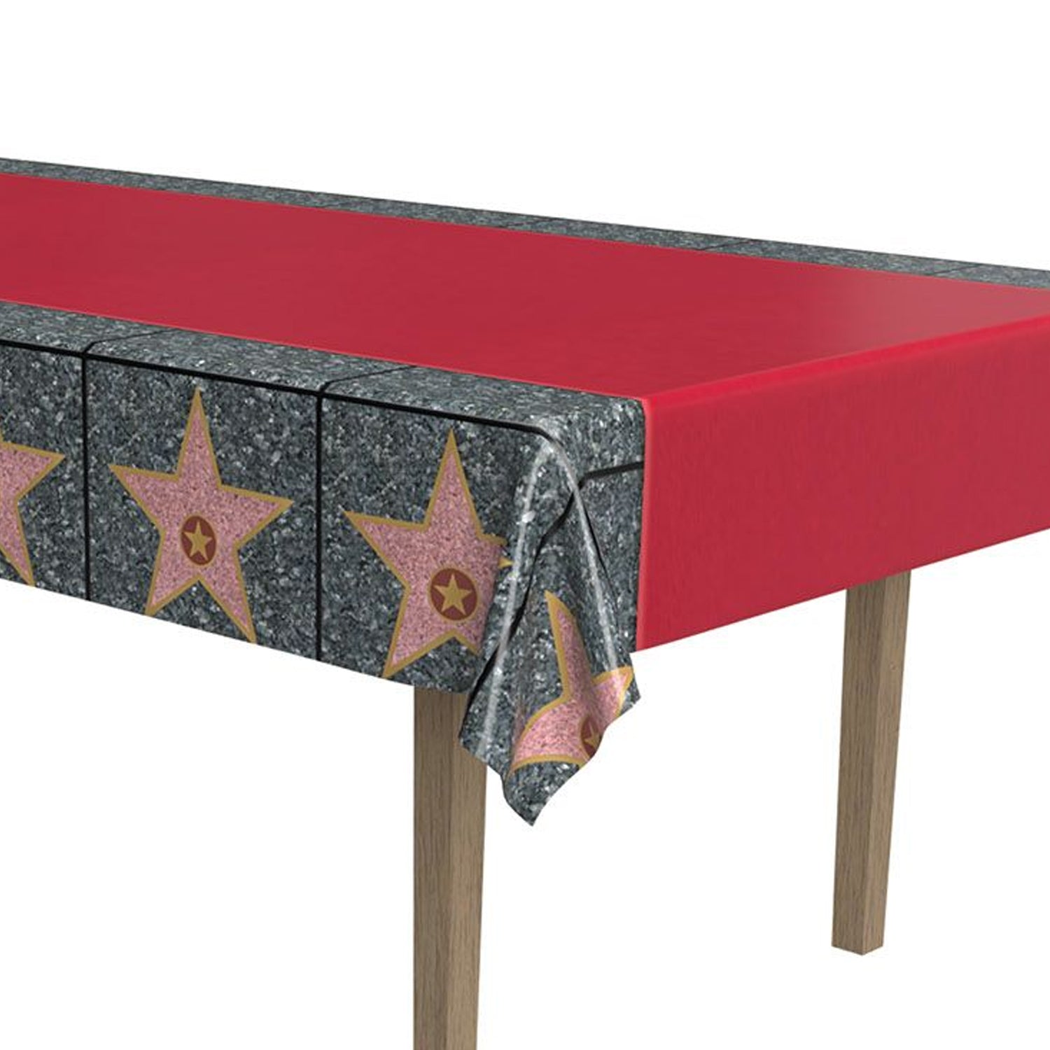 Red Carpet Hollywood Star Walk of Fame Tablecover - 1.4m x 2.7m