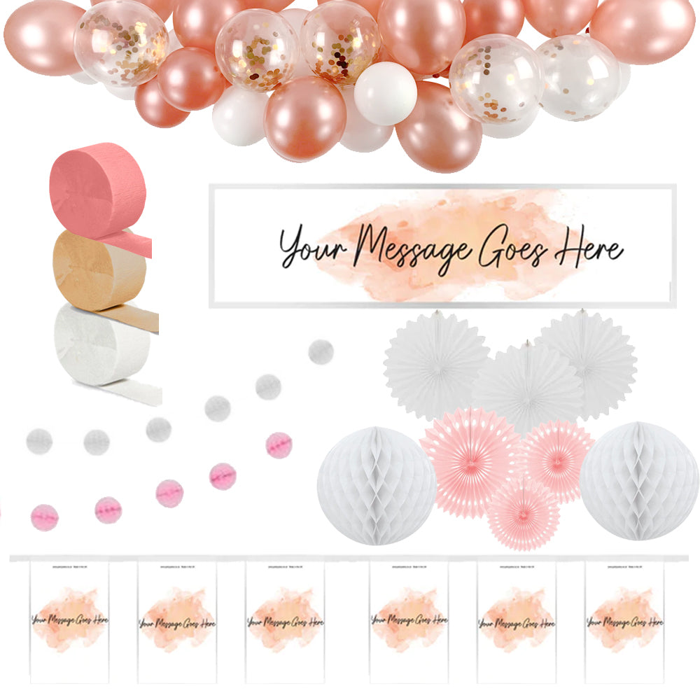 Personalised Rose Gold Decoration Party Pack