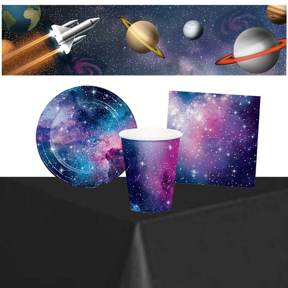 Space Tableware Pack for 8 with FREE Banner!