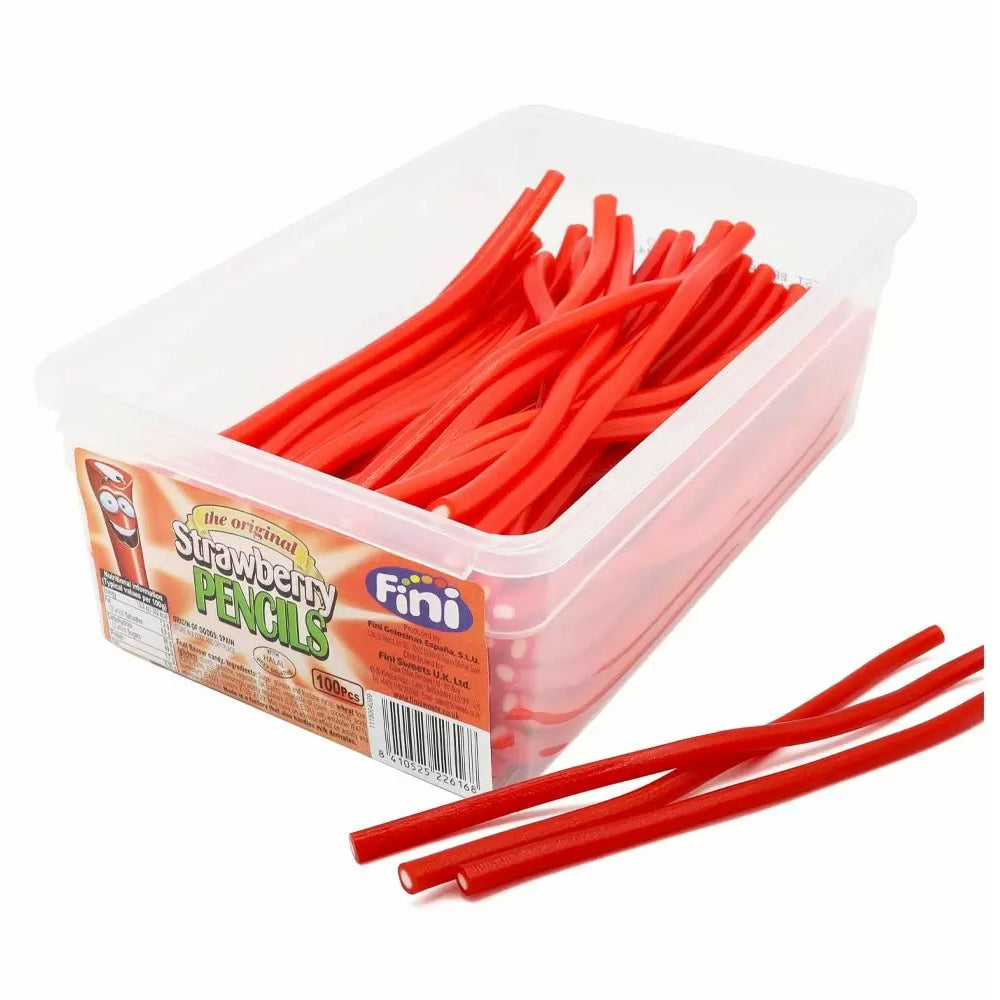 Fini Original Strawberry Pencils Sweet Tub - 1kg
