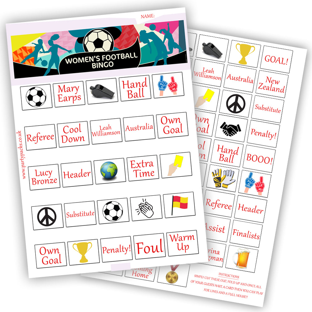 Women's World Cup Bingo - Pack of 14