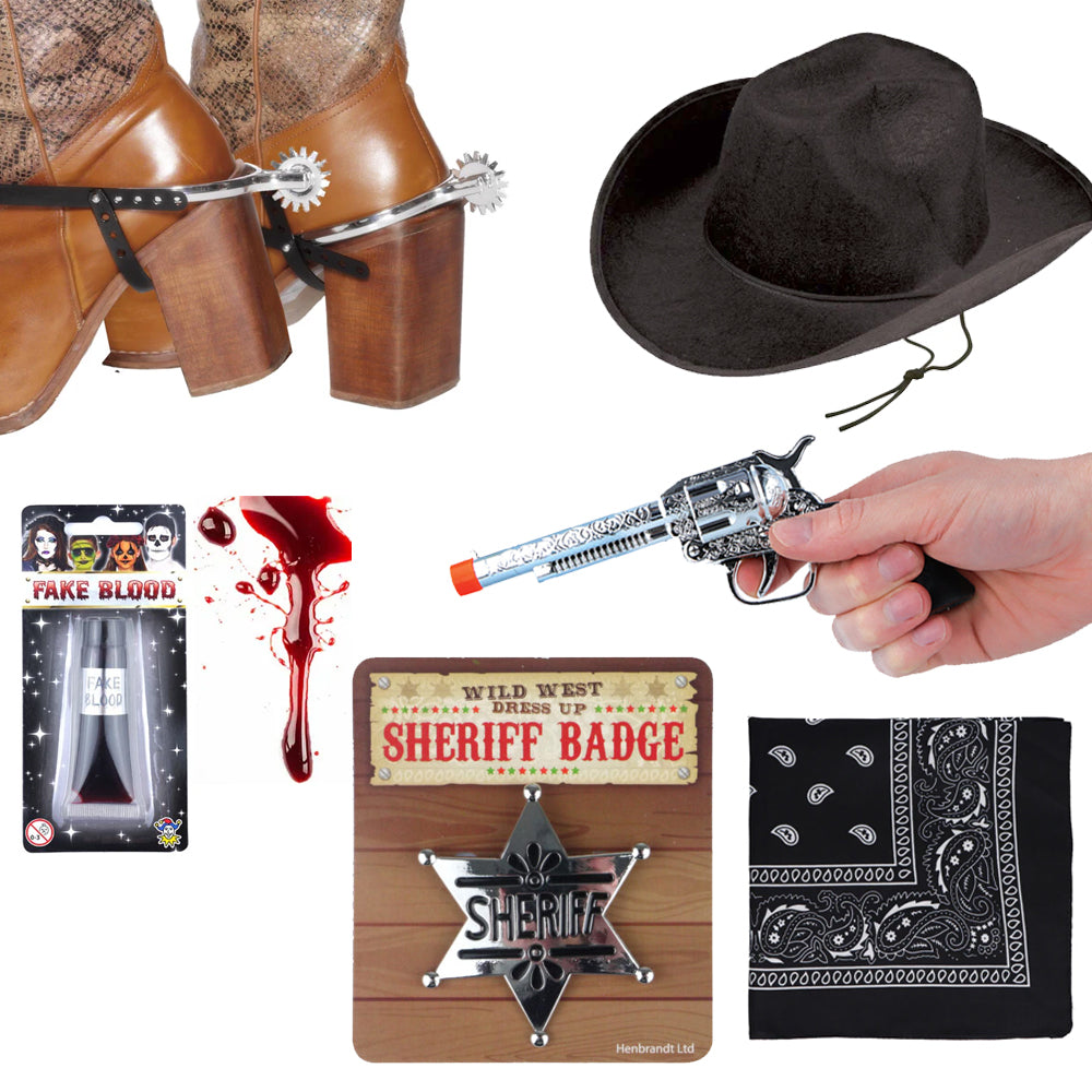 Zombie Cowboy Fancy Dress Kit Complete Undead Western Costume