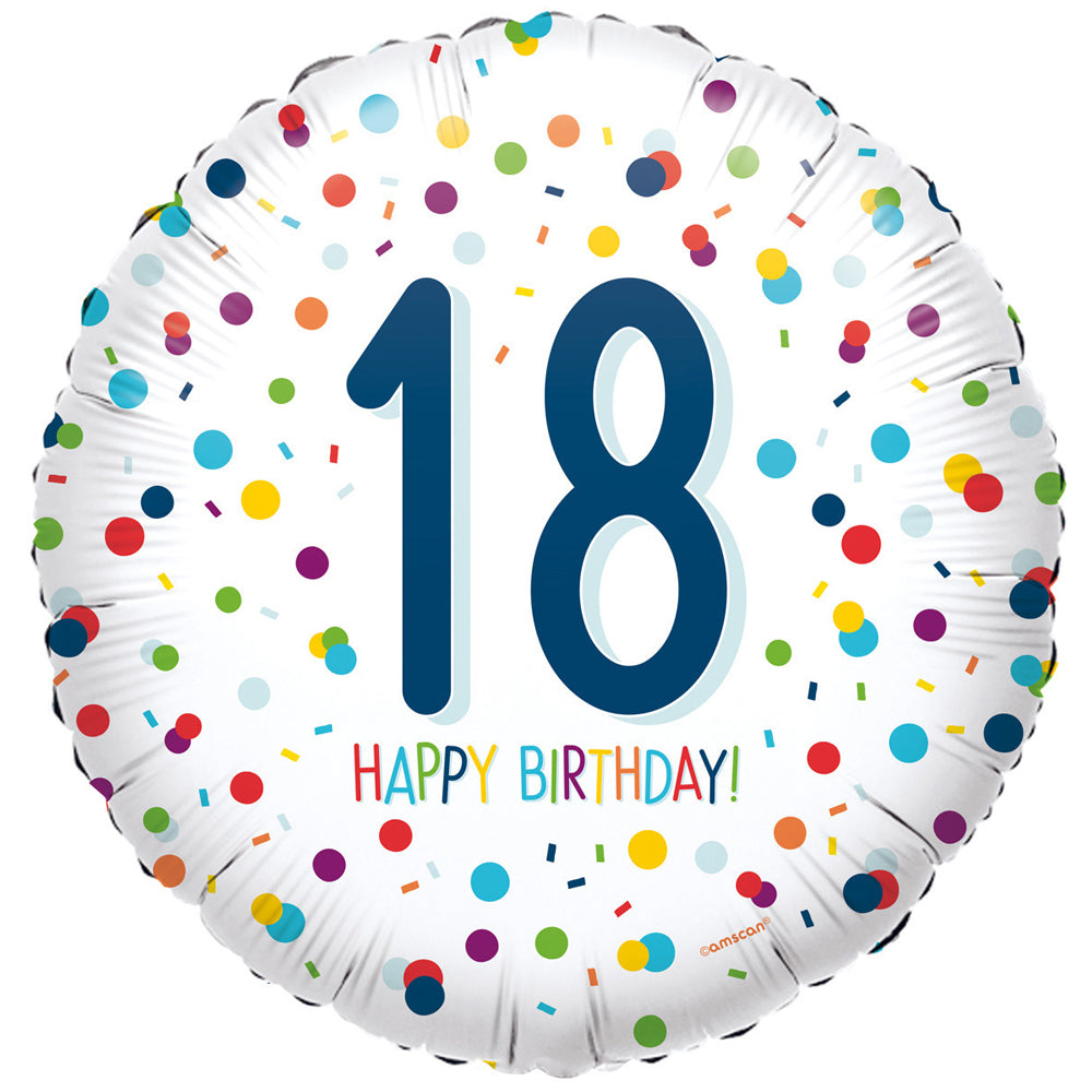 18th Birthday Confetti Foil Balloon - 18"