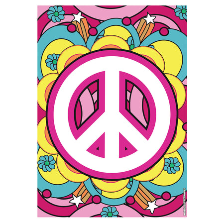1960's Hippie Peace Sign Poster -A3