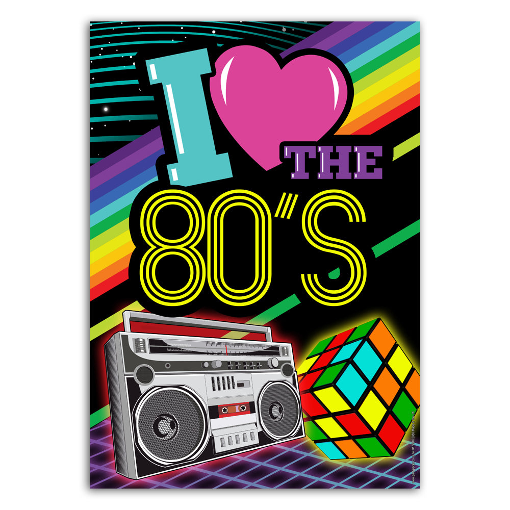 I Love The 80s Poster Decoration A3 Party Packs