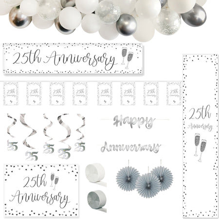 25th Silver Anniversary Decoration Pack