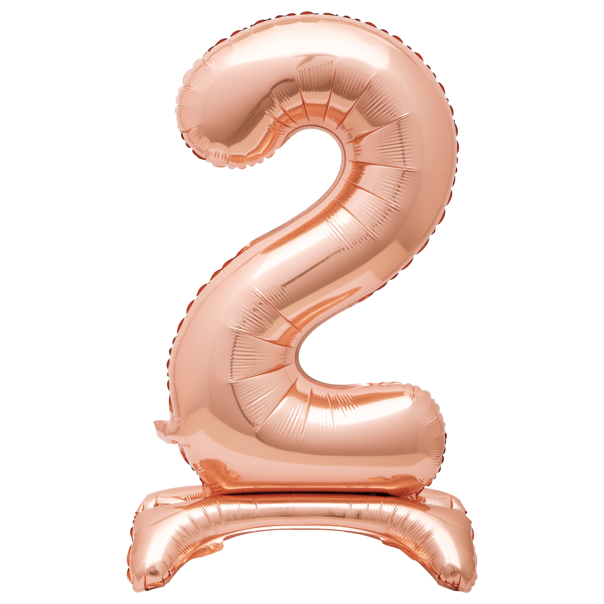 Rose Gold Number 2 Standing Foil Balloon - No Helium Required! - 30"