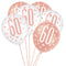 Birthday Glitz Rose Gold 60th Pearlised Latex Balloons - 12