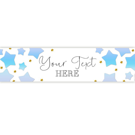 Blue Ombre Stars Personalised Banner - 1.2m