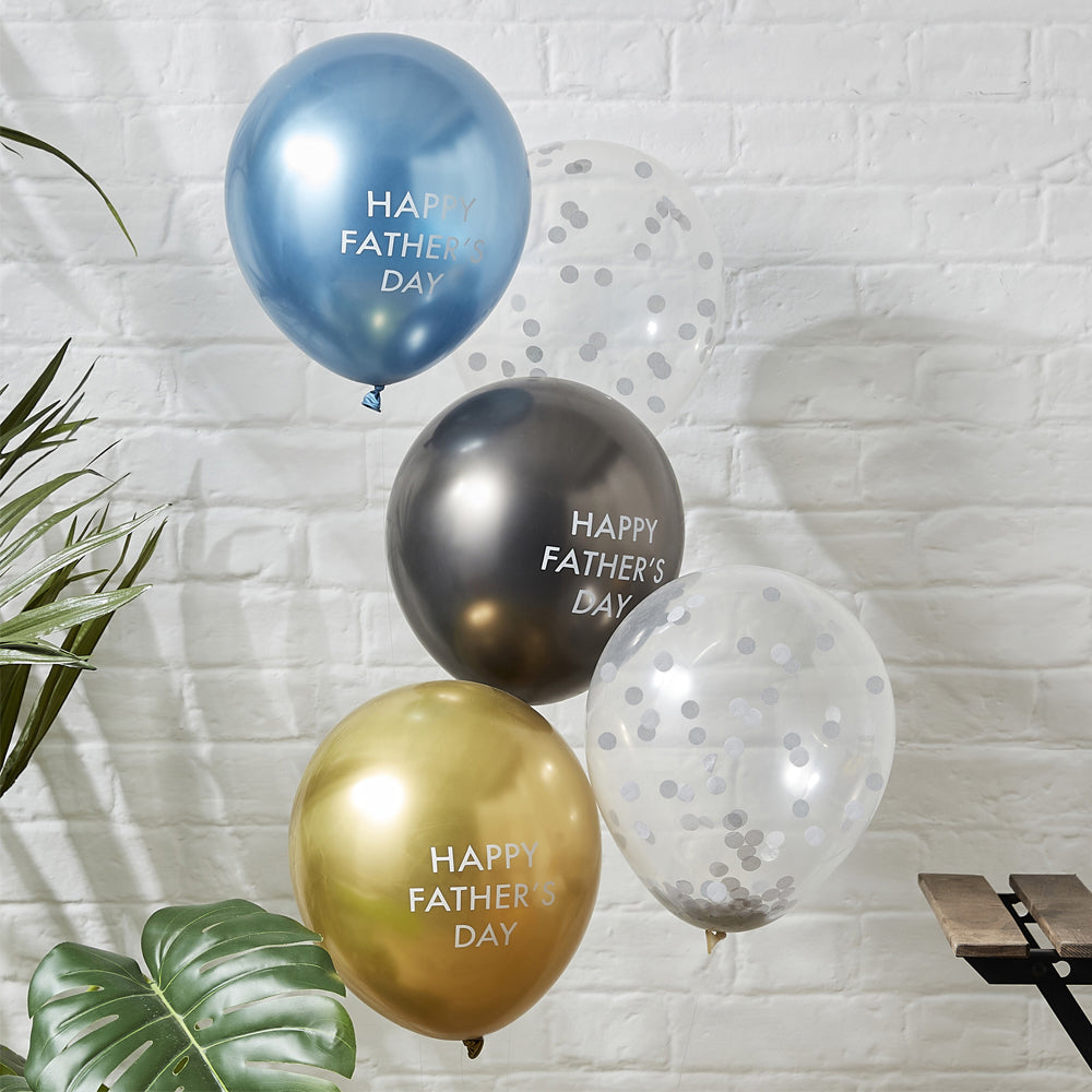 Happy Father's Day Balloons - Pack of 5