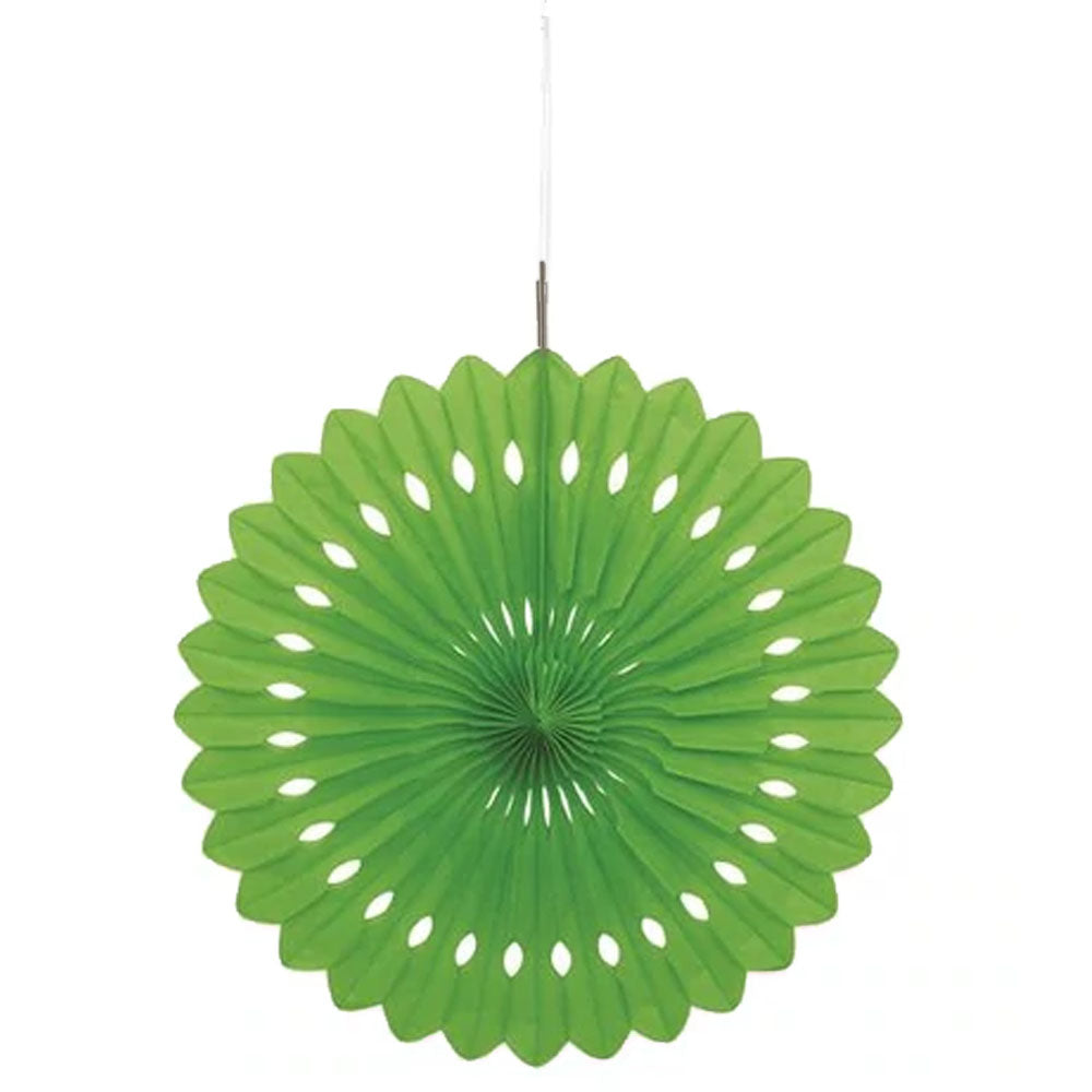 Green Hanging Paper Fan Decoration 40.6cm Party Packs