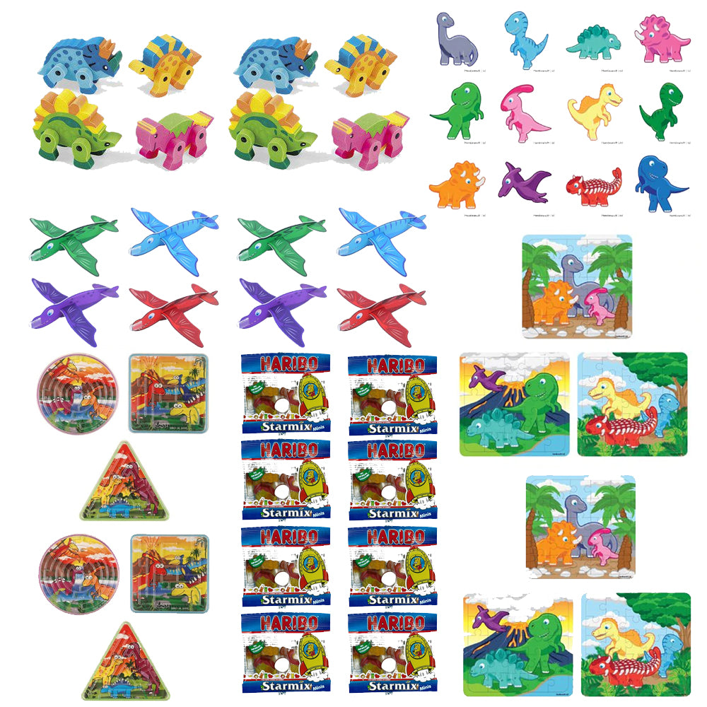 Dinosaur Party Bag Fillers Pack - 64 Pieces