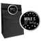 Glitz Black & Silver Party Bags with Personalised Round Stickers - Pack of 12