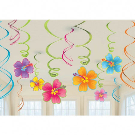 Hawaiian Swirl Decorations - Pack of 12