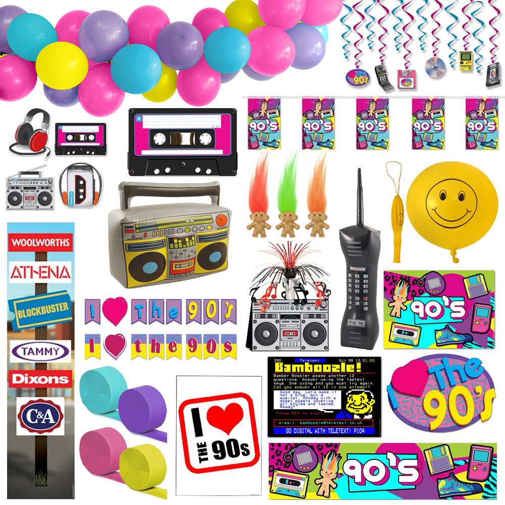 90's Large Decoration and Novelty Party Pack