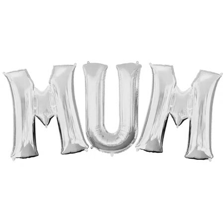 MUM Mother's Day Silver Foil Balloons - 16"