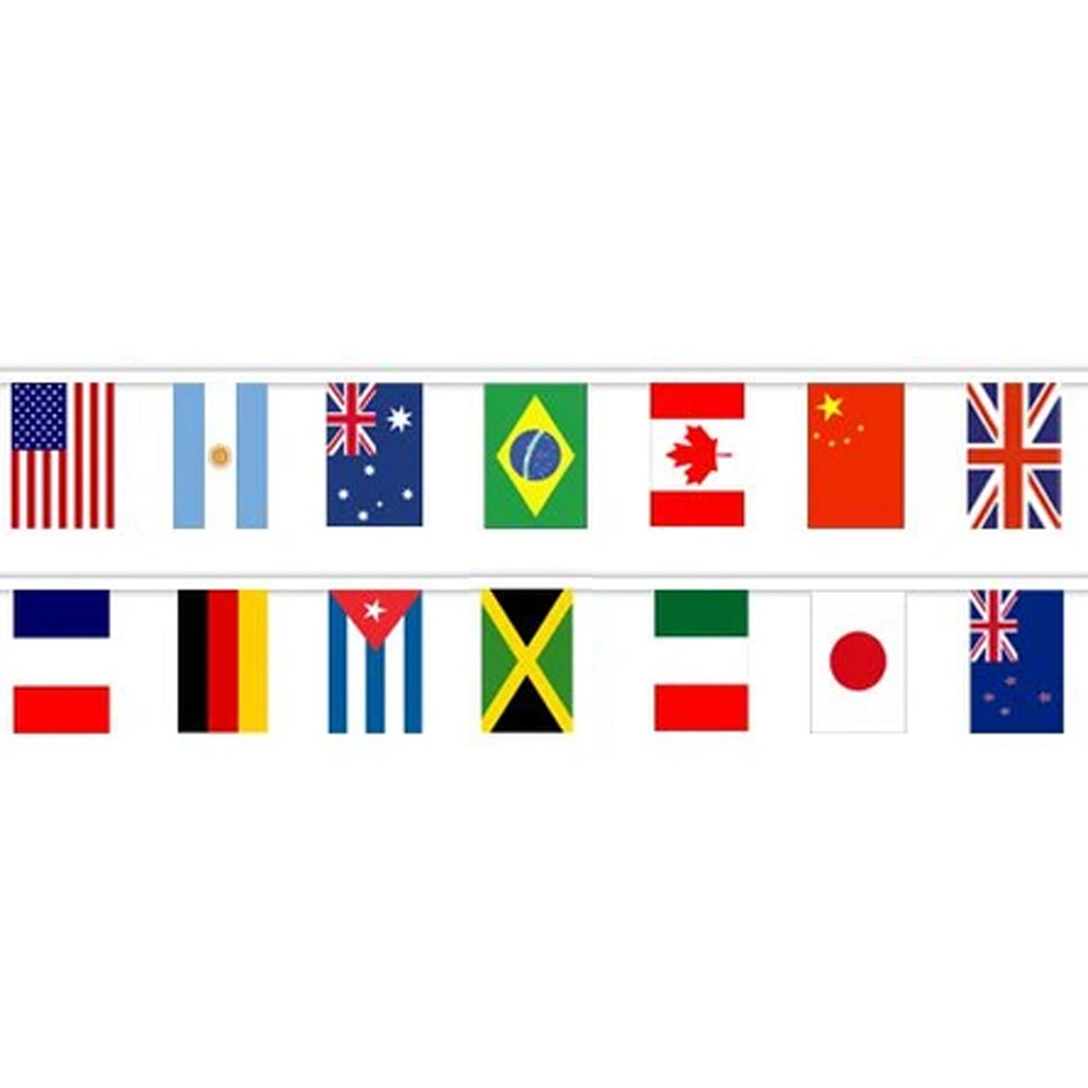 Olympic Nations Fabric Flag Bunting - 50 flags - 15m – Party Packs