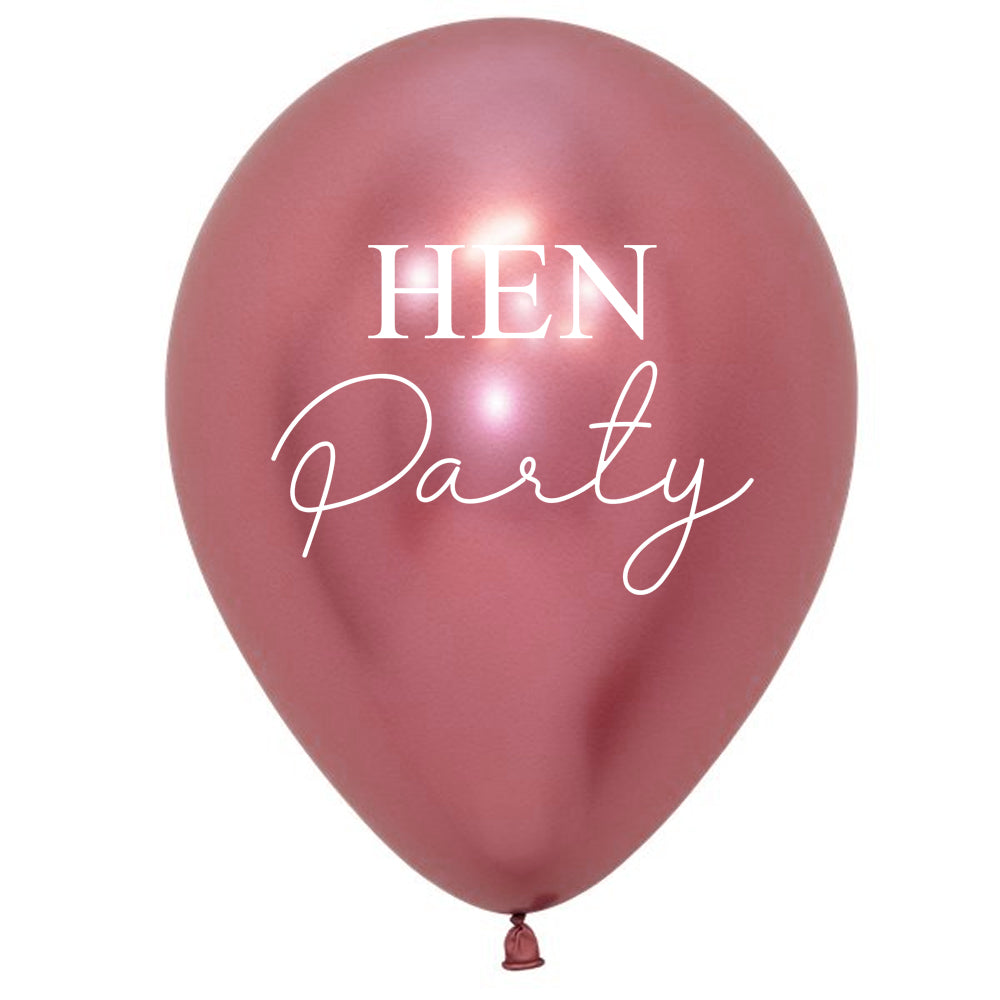 Metallic Rose Pink Hen Party Balloons 12"- Pack of 10