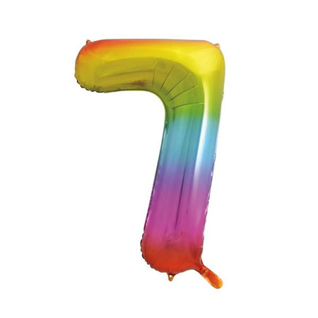 Rainbow Number 7 Foil Balloon - 34