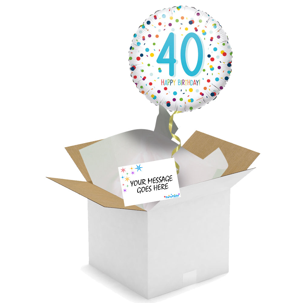 Send a Balloon - 40th Birthday Confetti - 18"