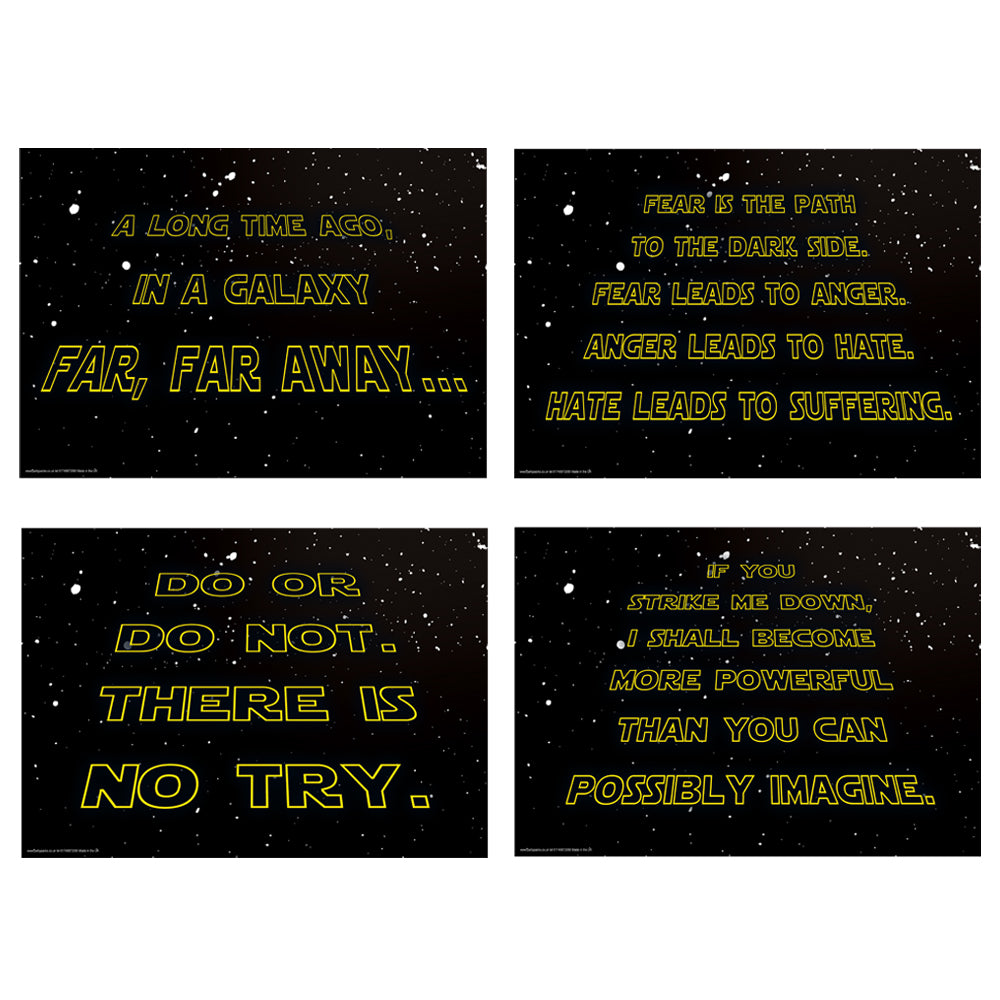 Star Wars Quotes Posters Pack of 4 Decorations Party Packs