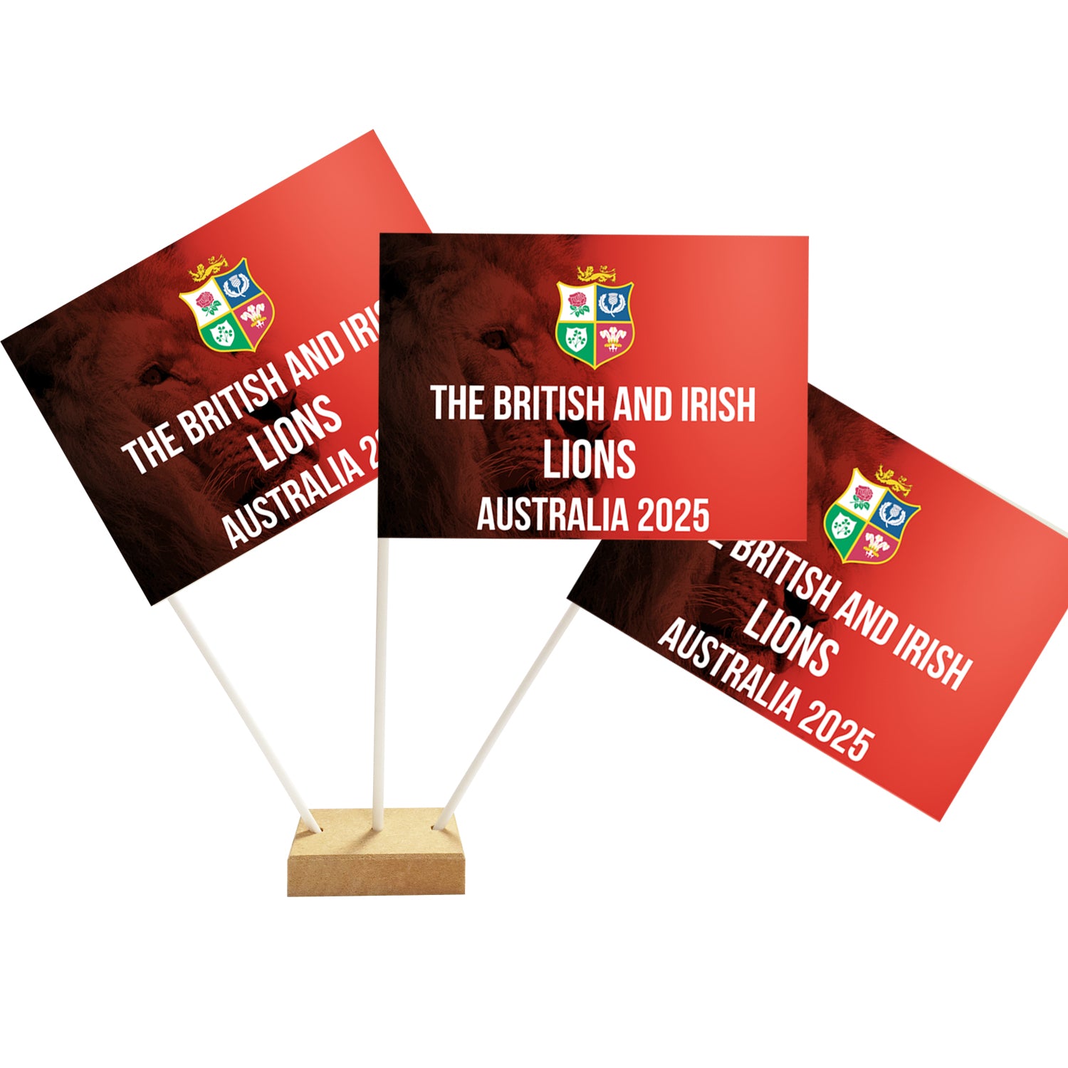 Lions Rugby Australia 2025 Tour Paper Table Flags 15cm on 30cm Pole