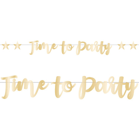 Time to Party Foil Letter Banner - 2.5m