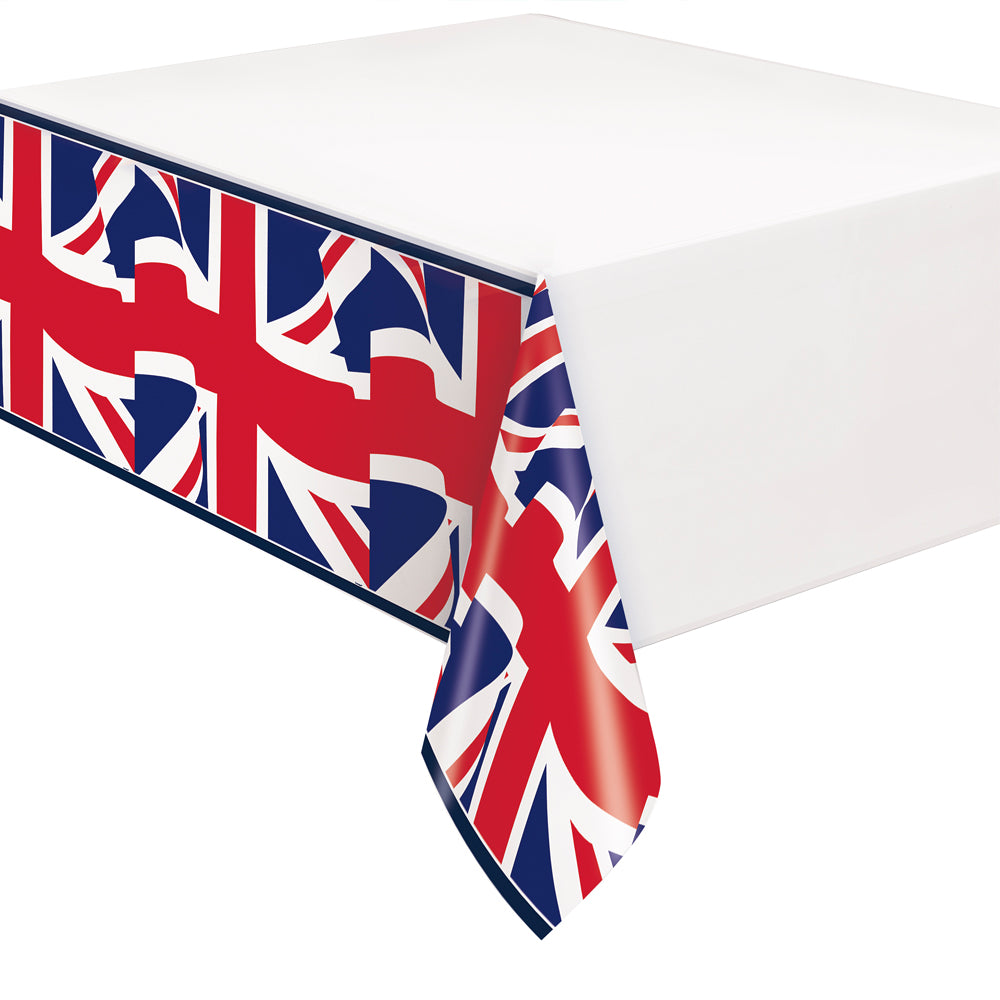 Union Jack Plastic Tablecloth 2.74m x 1.37m Party Packs