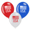 American USA Red, White and Blue Latex Balloons - 10