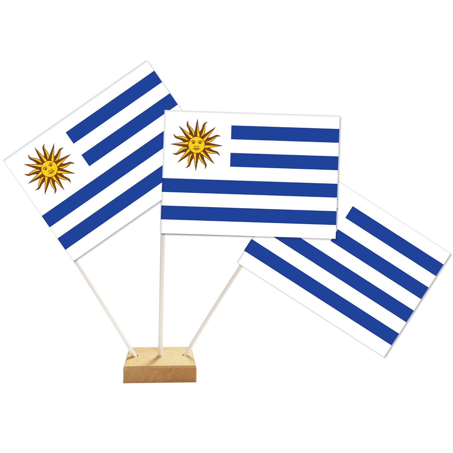 Uruguay Paper Table Flag - 15cm on 30cm Pole