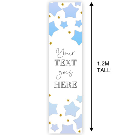 Blue Ombre Stars Personalised Portrait Wall & Door Banner Decoration - 1.2m
