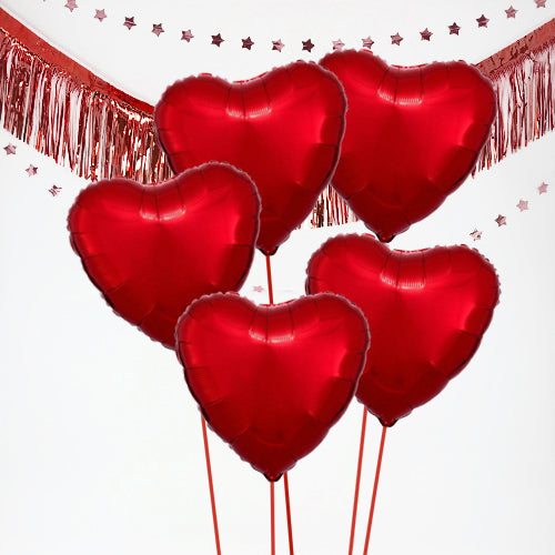Inflated Valentine's Day Red Hearts Balloon Bundle in a Box | Party Packs