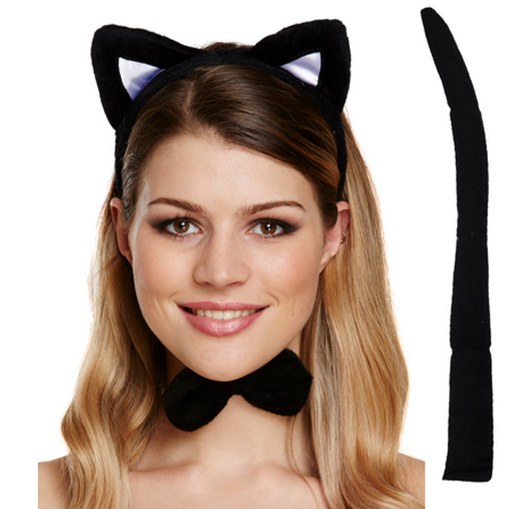 Instant Cat Set, Head band, Tail & Bow Tie