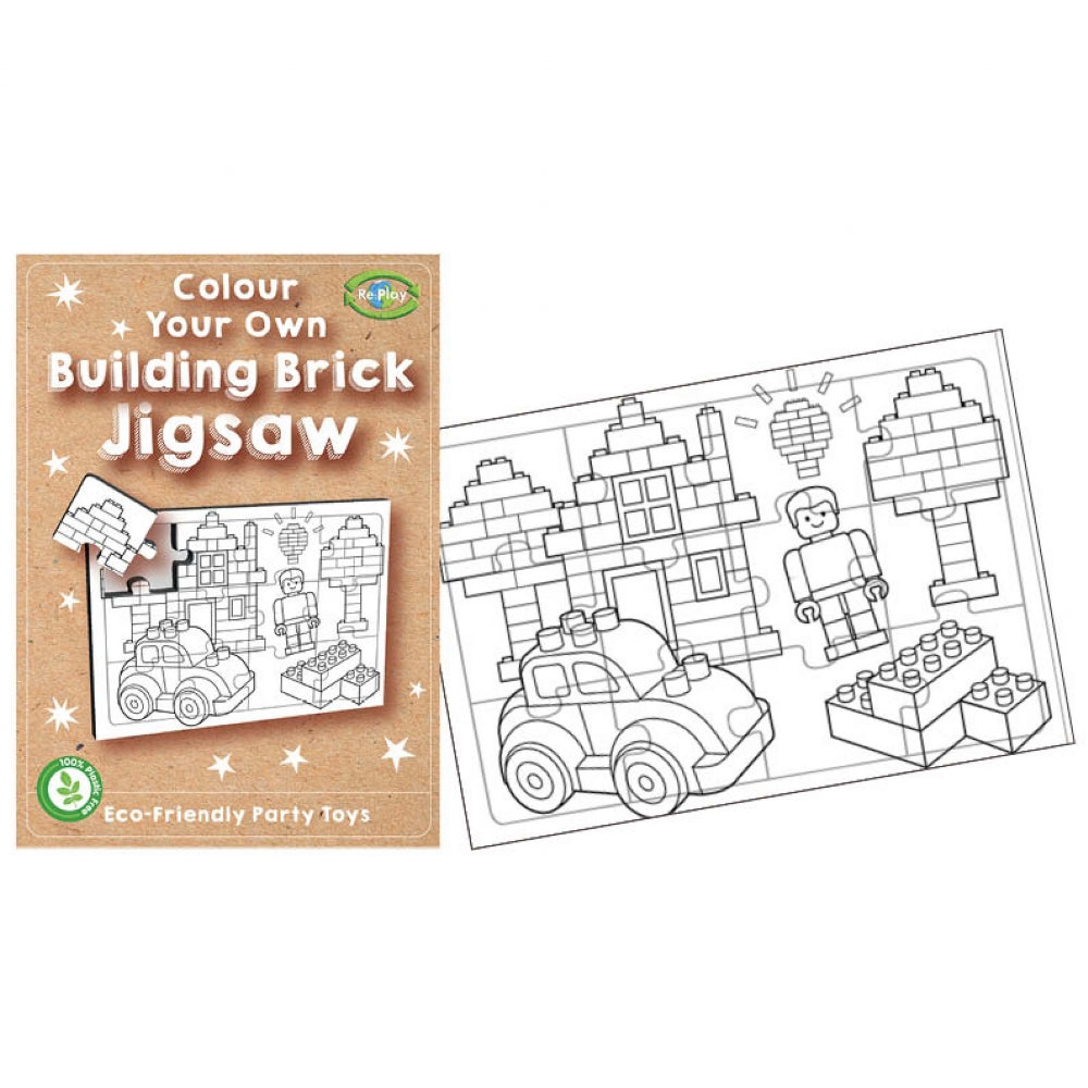 Colour In Your Own Building Bricks Jigsaw Puzzle - 14cm x 10cm - Each ...
