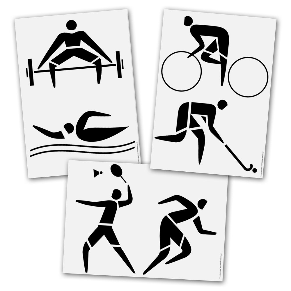 Sports Athlete Silhouettes Poster Pack - A3 - Pack of 3