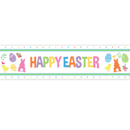 Easter Eggs Happy Easter Banner - 1.2m
