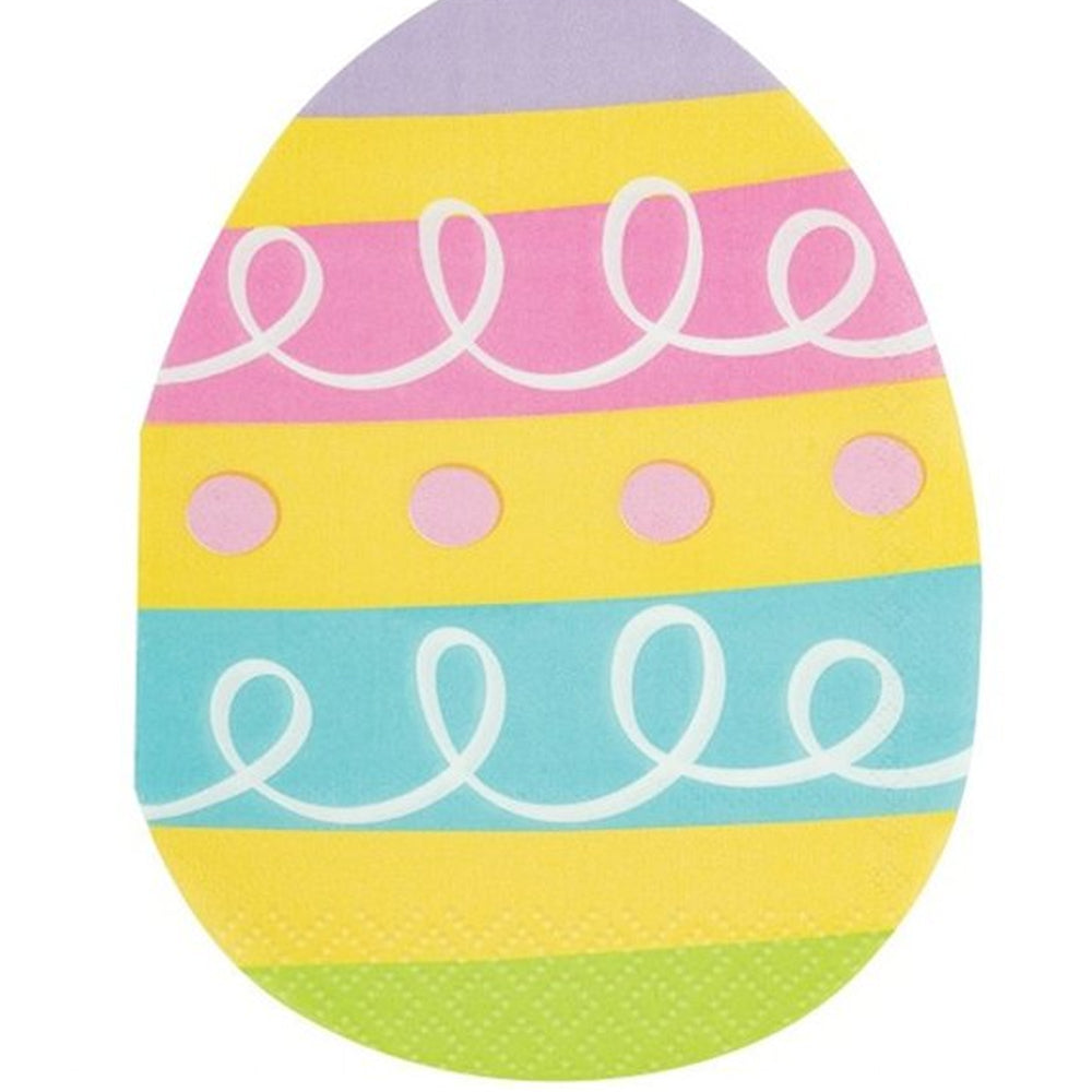 Eggcellent Easter Egg Shaped Napkins - Pack of 16 - 31cm x 24.5cm