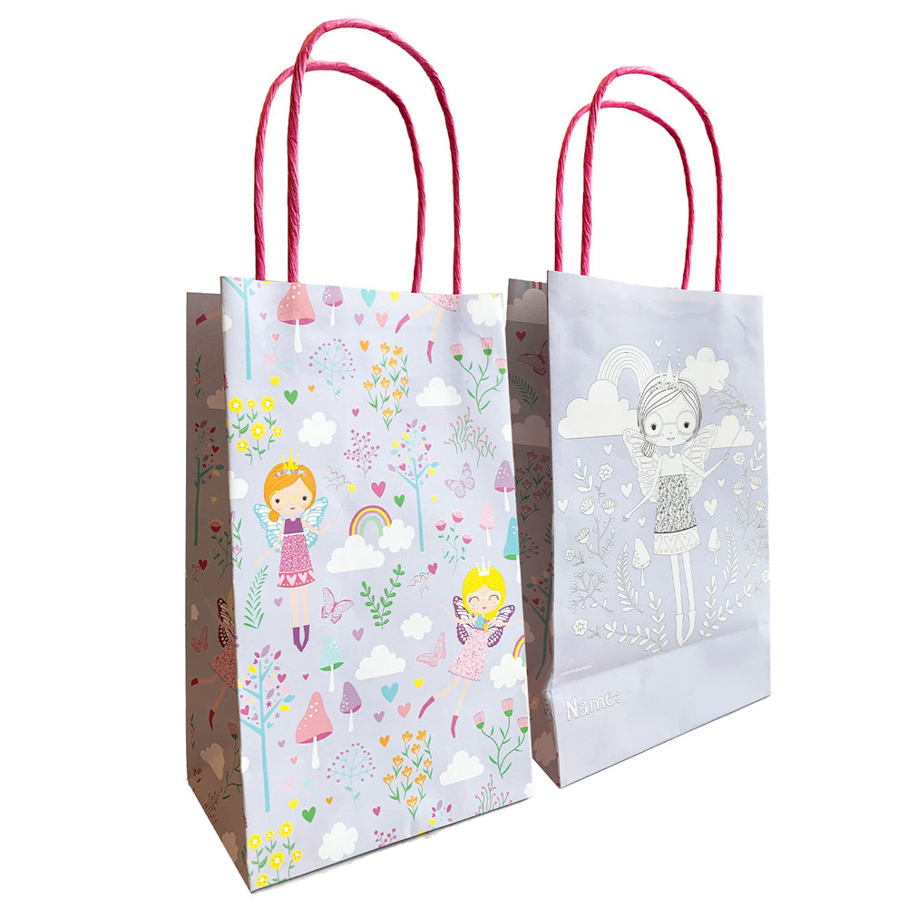 Fairy Princess Colour-In Paper Party Bags - Pack of 6