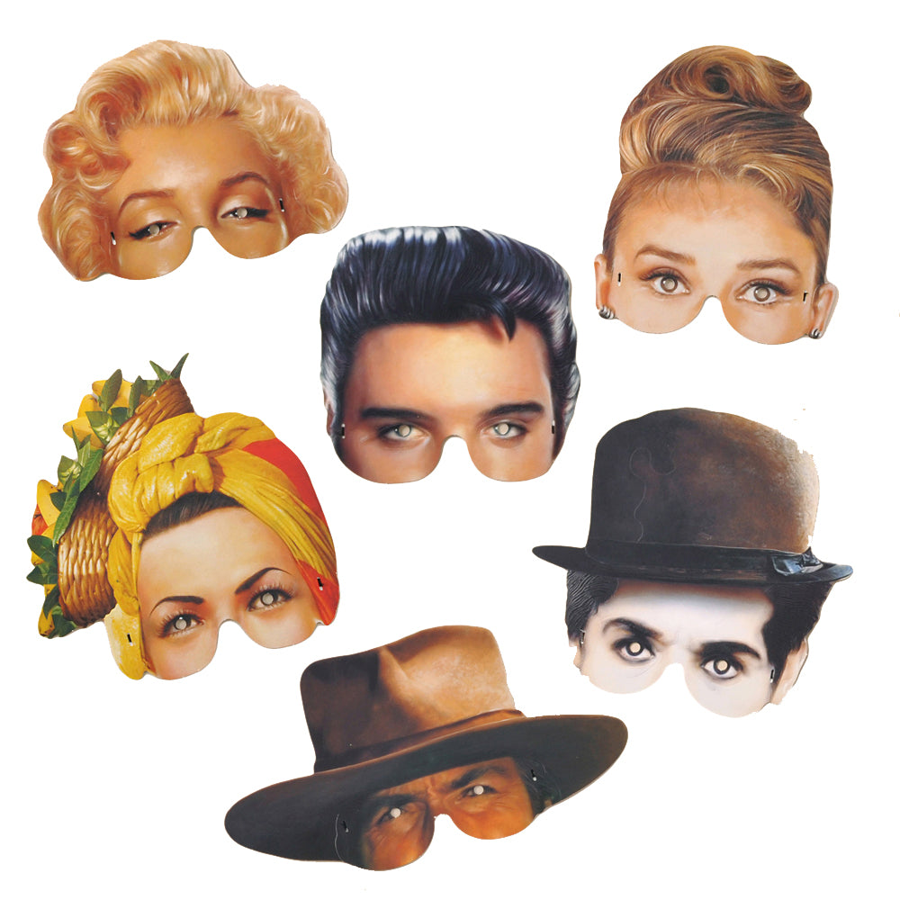 Famous Faces Masks - Assorted - Pack of 6