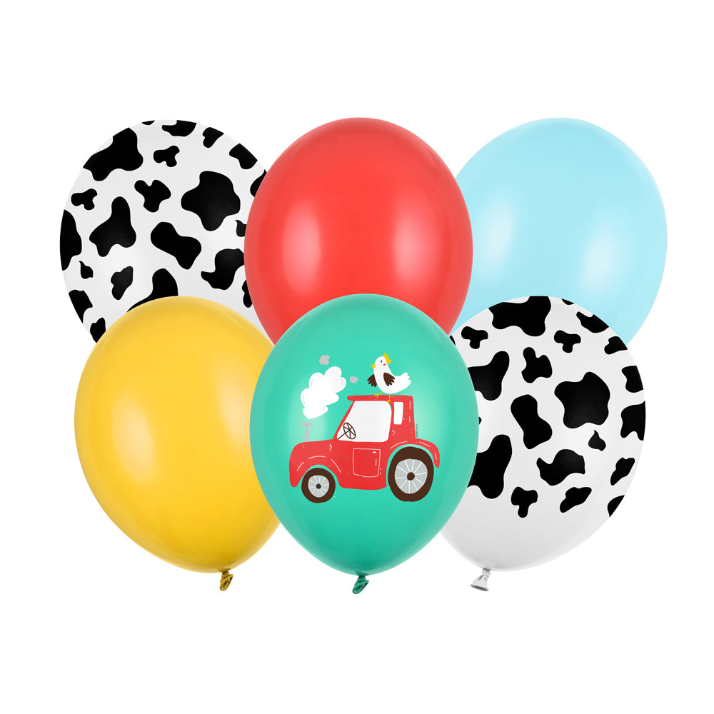 Latex Farm Balloons - Pack of 6