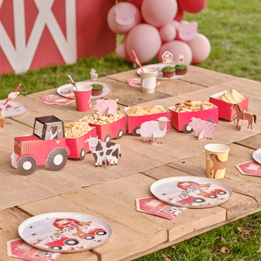 Tractor and Trailer Farm Party Treat Stand
