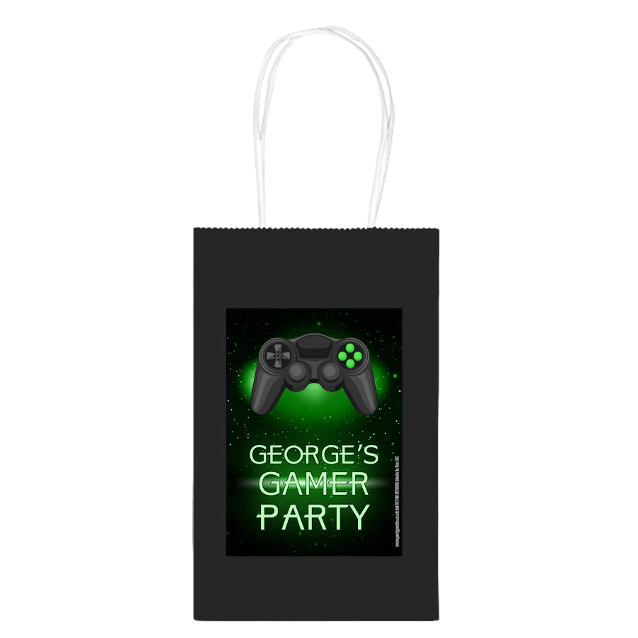 Personalised Gamer Paper Party Bags - Pack of 12