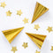 Gold Card Cone Hats - Pack of 6