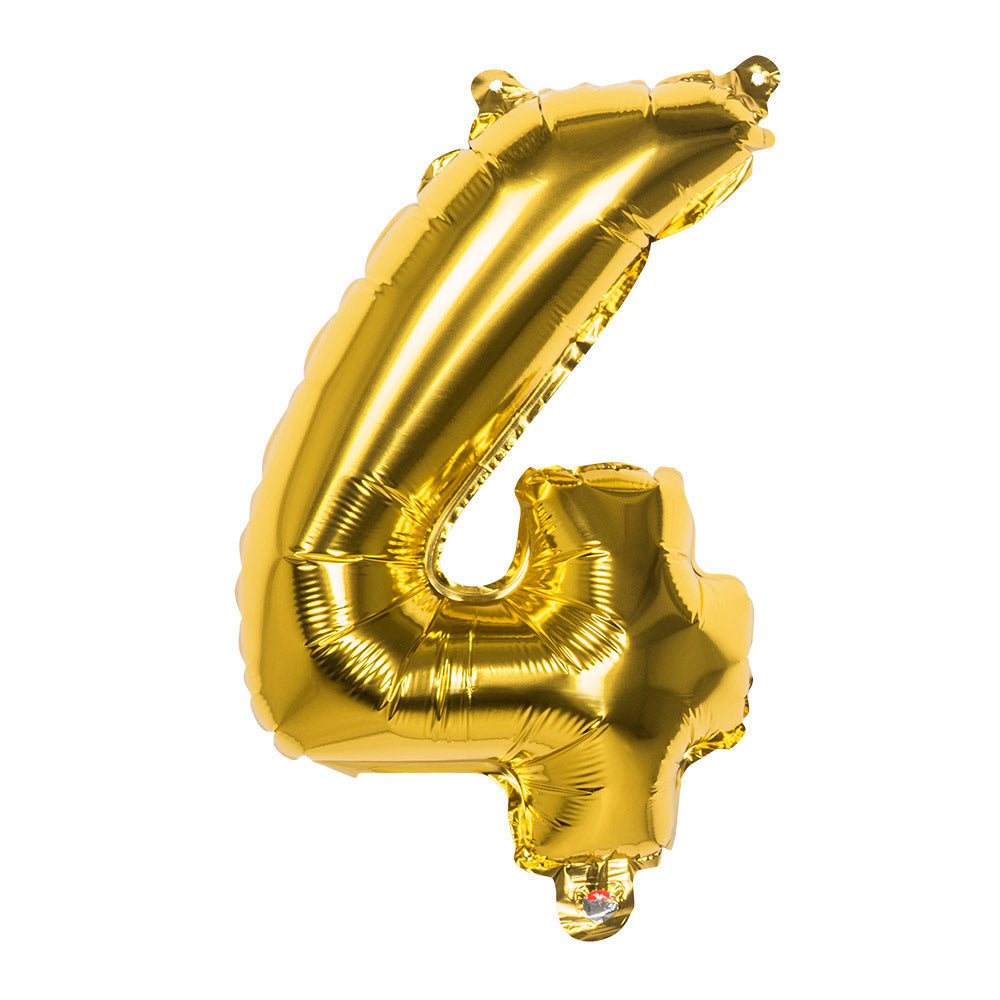 Bright Gold Number 4 Foil Balloon - 34"