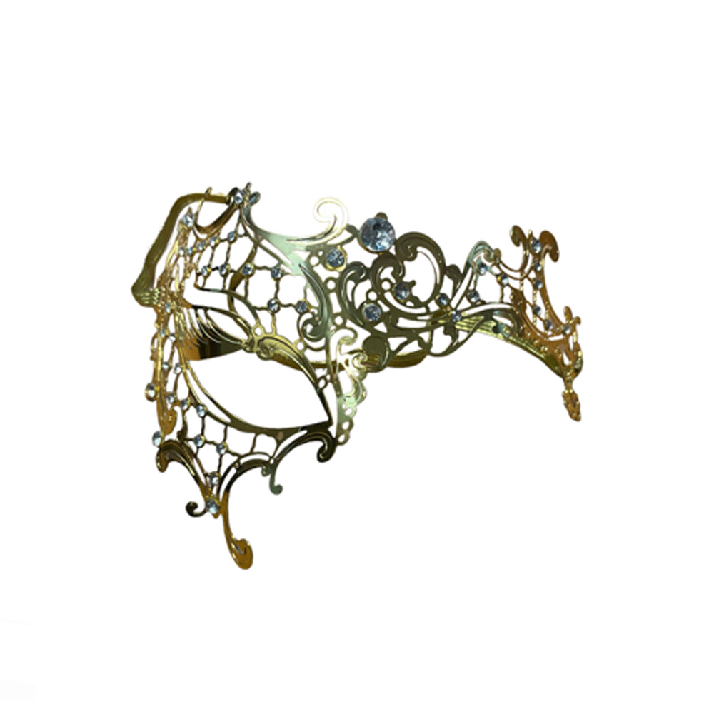 Deluxe Metal Filigree Half Eyemask Adult Gold Deluxe Metal Filigree Half Eyemask Adult Gold