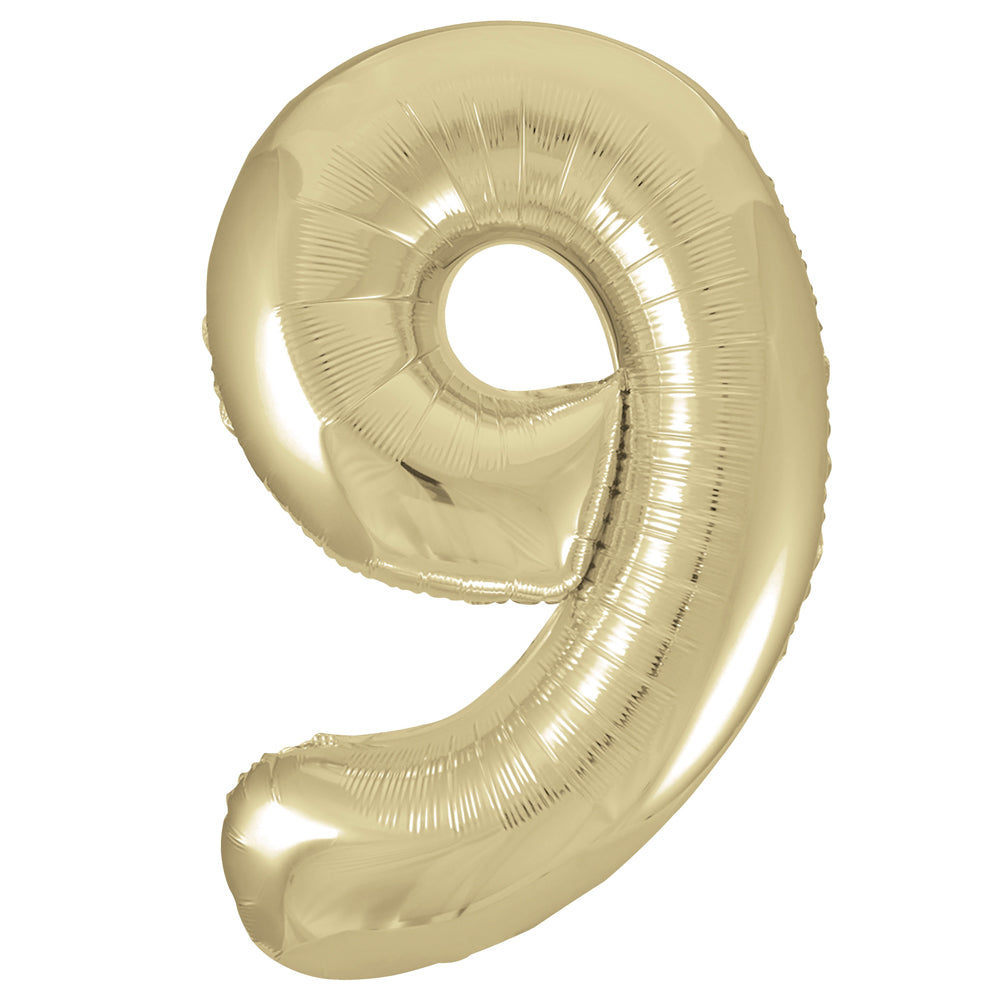 Gold Number 9 Foil Balloon - 34"